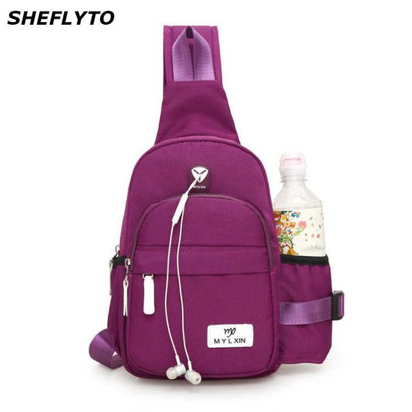 

2020 new canvas chest bags women men sport chest pack usb charging crossbody shoulder bags