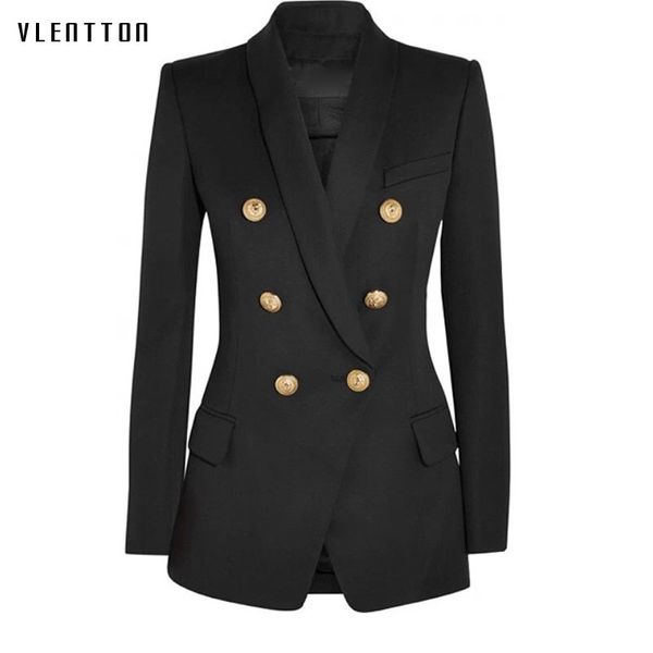 

long blazer woman spring autumn 2019 new jacket ladies blazer head metal button double breasted casual long sleeve women, White;black