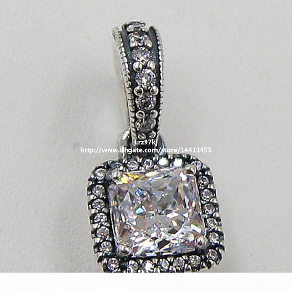 

2015 new 925 sterling silver timeless elegance dangle charm pendant bead with clear cz fits european pandora jewelry bracelets & necklace, Black