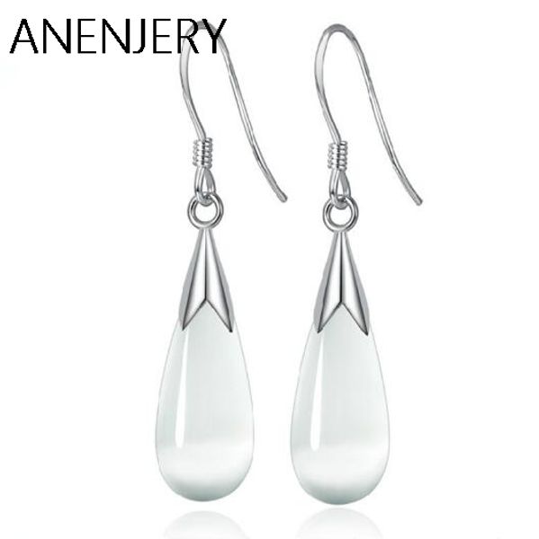 

exquisite simple fashion 925 sterling silver jewelry opal moonlight stone water drop earrings brincos for women wholesale s-e110