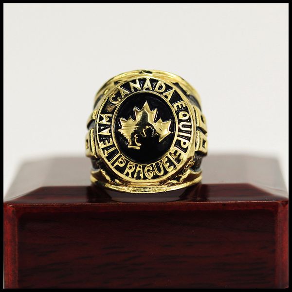

1985 canada hockey prague team eouipe championship ring wholesale ing, Golden;silver