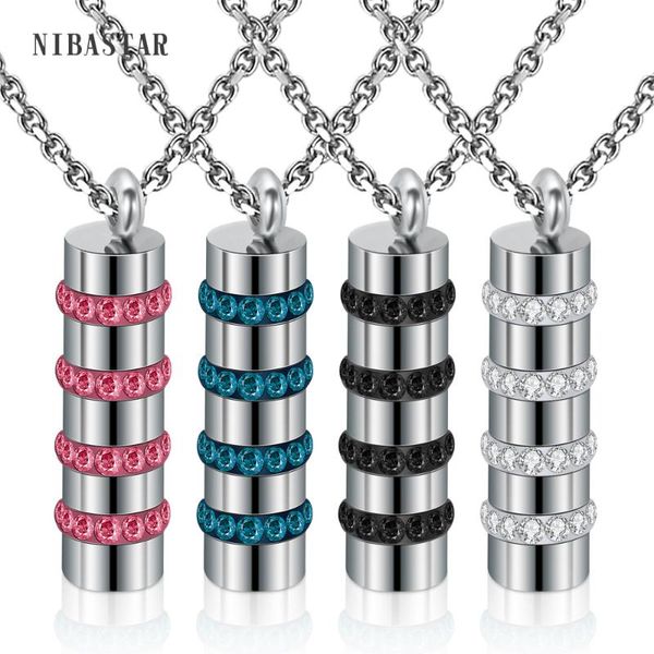 

high polished 316l stainless steel pendant with cubic zirconia 45cm "o" chains for women party jewelry, Silver