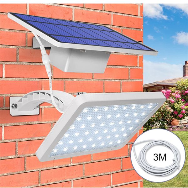 Solar-Gartenlampe, 48 LEDs, Straßenwandleuchte, für den Außenbereich, IP65, integrierte geteilte Veranda-Lampe für Haustür, Hof, Terrasse, Weg, Garage