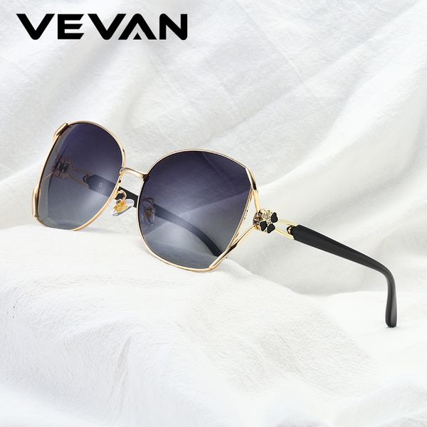 

vevan alloy frame women polarized sunglasses uv400 protection four-leaf sun glasses ladies oculos feminino, White;black