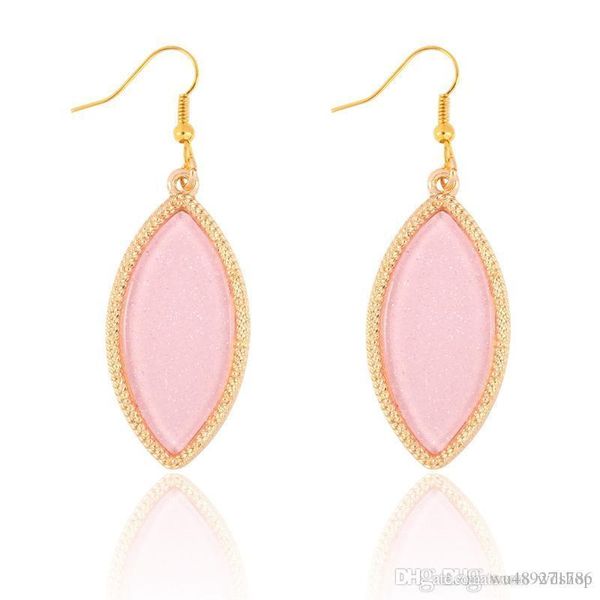 

brand earrings jewelry gold geometric olive shape dangle eardrop fashion shiny party jewelry for women, Silver