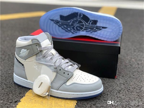 

2020 authentic air 1 high og low basketball shoes wolf grey sail pn dust white mens trainers fashion sports with original box