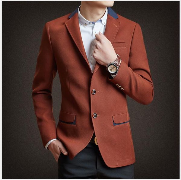 

new arrival bright color men's casual outdoor jackets notched lapel two buttons bridegroom wedding blazers for sale, Black;gray