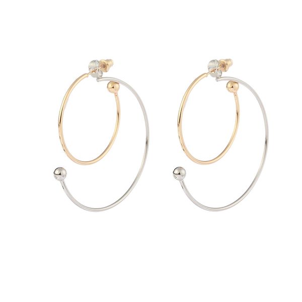 

fashion simple hoop earrings for women personality punk charm mix geometric metal earrings angel pendientes mujer moda 2020, Golden