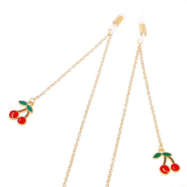 

anti-slip popular metal rope golden red cherry pendant handmade chain pendant glasses glasses, Blue