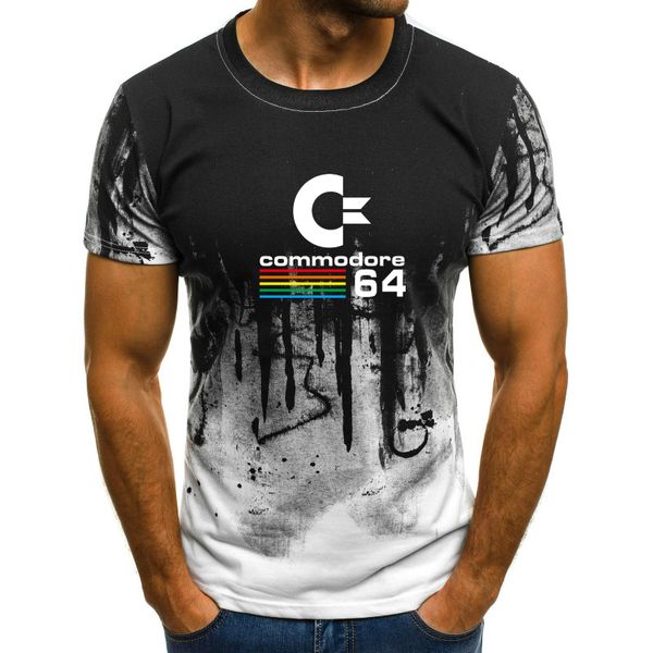 

casual fashion 2019 new ultra-thin commodore 64 t shirts printed men's sports short-sleeved shirt, White;black