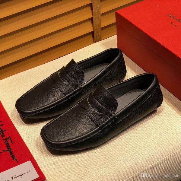 

20ss men shoes dress shoes leather material mens design for men with genuine leather fashion casual men luxurious shoes size:38-45 yetc3, Black