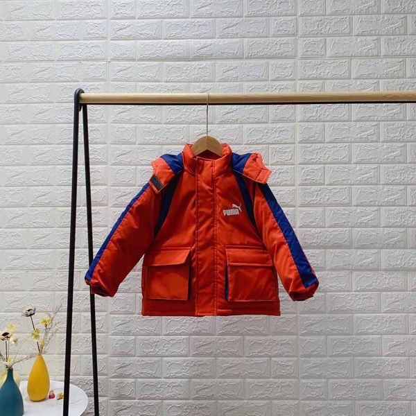 

kids brand down coat boys girls luxury outwear children solid color coat warm keeping hooded casual coat new arrival, Blue;gray