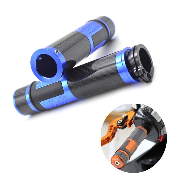 

universal motorcycle 22mm 7/8" carbon fiber handle bar hand grips bar ends for husqvanrna aprilia c 600 sport