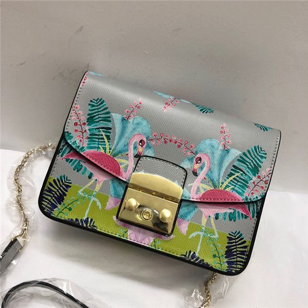

new leather fashion shoulder bag trend simple pink moltres graffiti diagonal bag cute girl joker small square bag