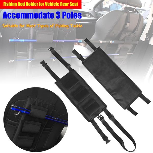 

fishing rod holder for vehicle rear seat , accommodate 3 poles ,suitable for most types of fishing tackle