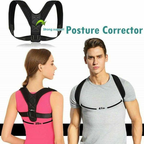 

5style menwomen корректор осанки ключицы поддержка corrector регулируемая спина прямая плечи brace ремень правильная терапия пояс, Black;brown