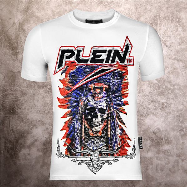 

pp philip plain brand mens designer t shirts firmata uomo fashion luxury designer t shirt summer homme mens skull tshirt tee 519