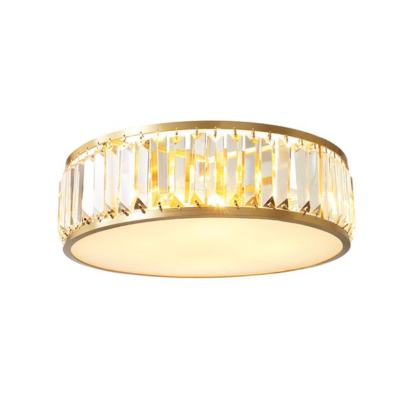 Kupfer-LED-Kristall-Deckenleuchte, luxuriöse goldene Wohnzimmer-Dekorationslampe, Durchmesser 45 cm, 4 x E14, romantische Hochzeit, moderne Schlafzimmerleuchte, Kinderlampe