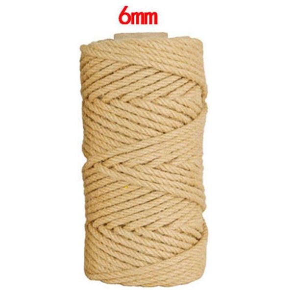 

4 6 8 10 12mm natural brown jute rope twine string cord diy craft 10m 1 roll rope jute decorating table napking, Black;white
