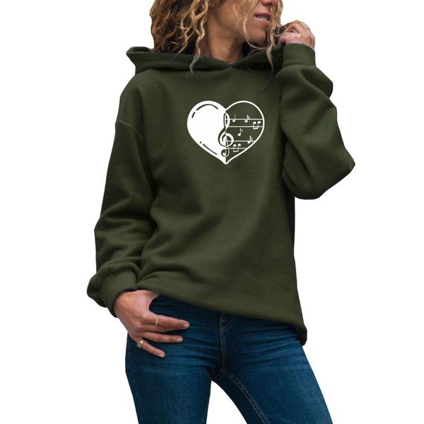 

music notes heart love letter print sweatshirt women femmes spring autumn lover gift splice sweatshirts hoodies for female, Black