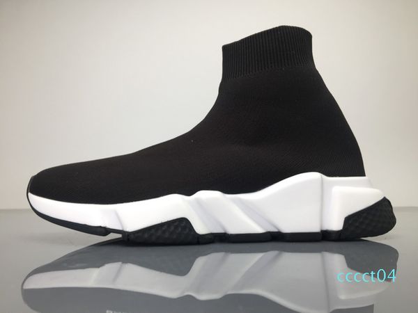 

brand speed sock sneakers mens women stretch-knit mid sneakers speed trainer running lightweight casual sports shoes dust bags ct4, Black