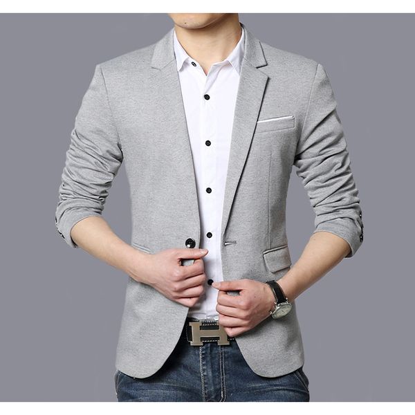 

casual suit blazer men fashion slim fit jacket male suits cotton solid color masculine blazer for men outerwear hombre, White;black