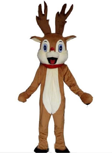 

2019 red nose reindeer mascot costume for adult, Red;yellow