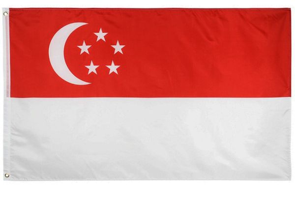 2019 Custom 0 9x1 5m Singapore Flag Polyester Fabric Printed