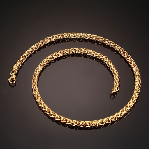 

6mm gold silver color fashion simple men's stainless steel link chain necklace jewelry gift for boys men j155