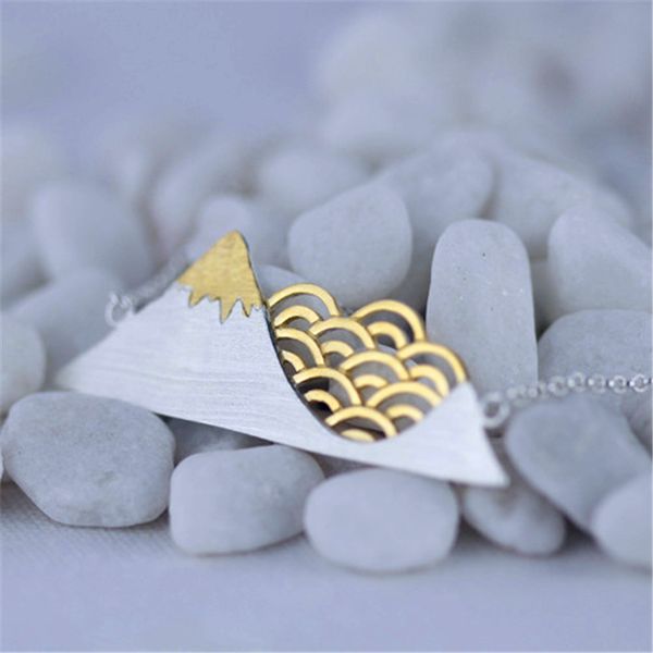 

lotus fun real 925 sterling silver handmade designer fine jewelry poetic cloud mountain necklace with pendant for women collier
