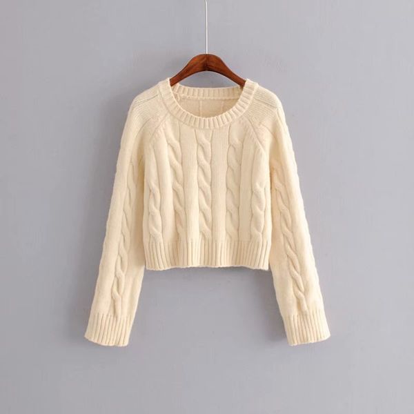 

woah 2019 hui 43-1259 european and american fashion even shoulder sleeve sweater, White;black