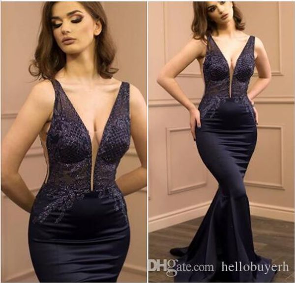 

2019 mermaid v neck prom dresses black cocktail party dresses with beads long evening dresses south africa