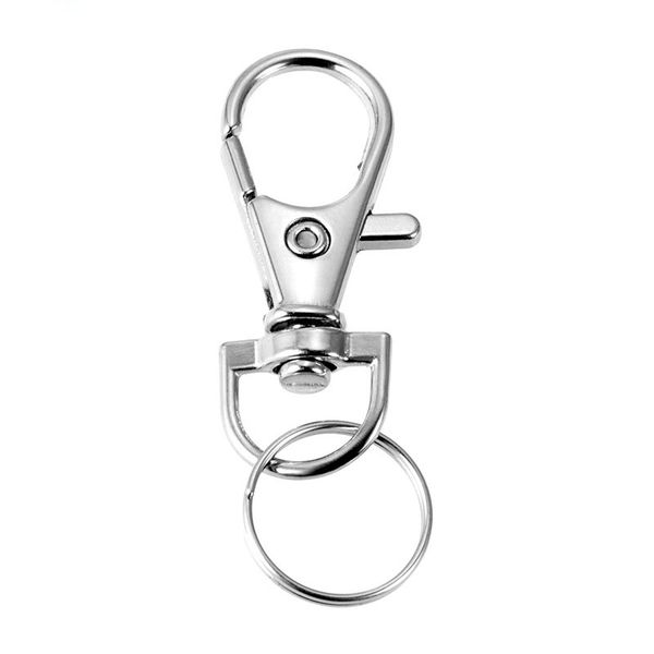 

10pcs/lot classic key chain ring silver metal swivel lobster clasp clips key hooks keychain split bag rings wholesale a1220