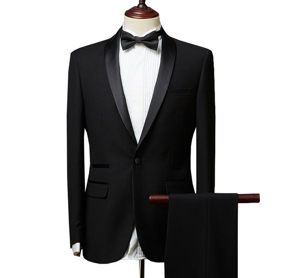 

and fine one button groomsmen shawl lapel groom tuxedos men suits wedding/prom/dinner man blazer(jacket+pants+tie) a269, Black;gray