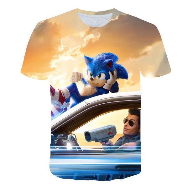 

2020 summer 3d printing clothing boys cartoon t shirt anime printed girls streetwear children kids clothes baby hip hop tshirt, Blue