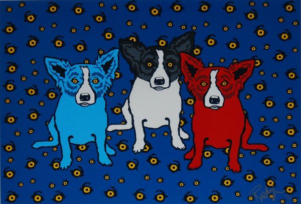 

george rodrigue blue dog oh say can you see home decor handpainted &hd print oil paintings on canvas wall art pictures 200113