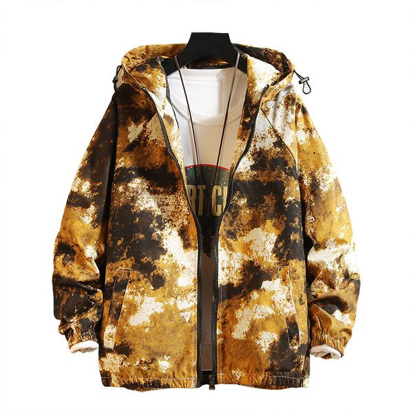 

casual jacket men hooded autumn windbreaker, Black;brown