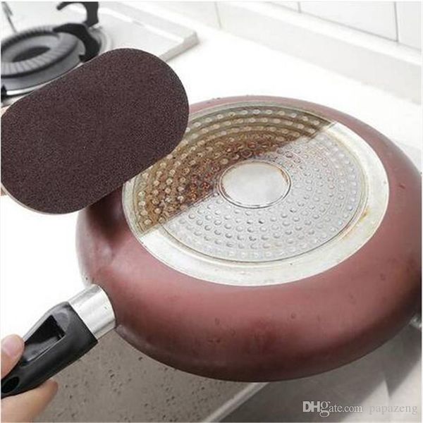 

2018 fashion cleaning brush creative emery sponge brush eraser scrub handle grip sink pot bowl kitchen cleaning tool