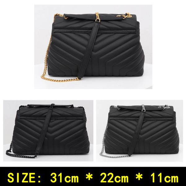 

crossbody bag designer handbags women genuine leather gold silver black chain shoulder bags 1805