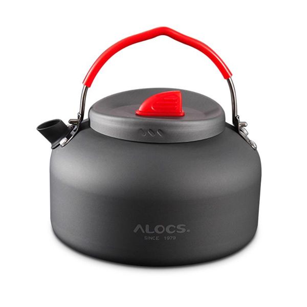 

alocs outdoor kettle camping picnic water teapot coffee pot 1.4l aluminum pot camping table water kettles