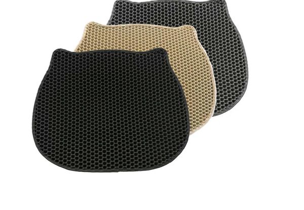 

cat shape eva waterproof pet litter mat double layer litter trapping pets mat non-slip pet litter cat mat floor