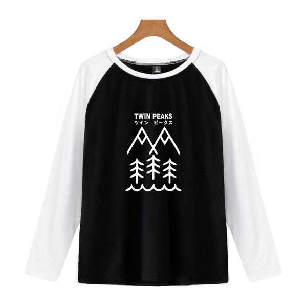 

twinpeaks spell trend shoulder long sleeves shirt t shirts, Gray;blue