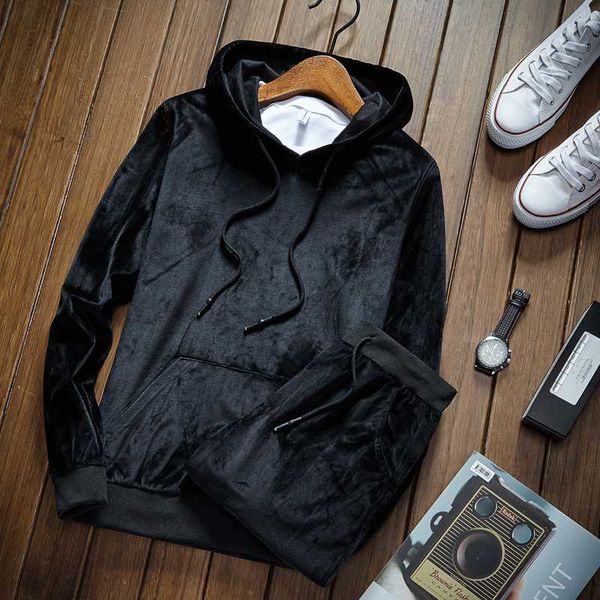 

весна осень брендовая одежда мужские толстовки tracksuit pant мода casual серый черный sweatsuit мужские наборы, Gray