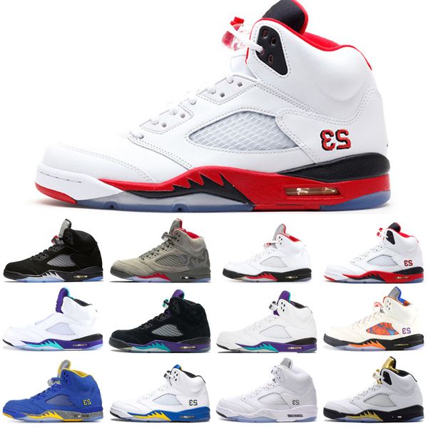 

5 5s Wings International Flight Mens Basketball Shoes Olympic Gold Medal Red Blue Suede OG Metallic Black men sports sneakers designer 7-13