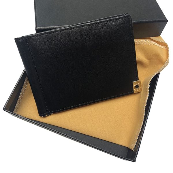 

luxury mb short wallet men's leather business wallet multi-card short leather cowhide clips boxed ing, Red;black