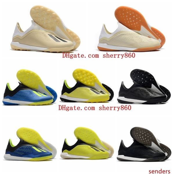 

2019 mens soccer shoes x tango 18+in ic tf turf indoor soccer cleats x 18 football boots scarpe da calcio