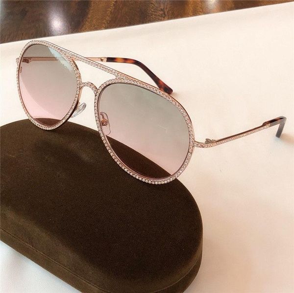 

new fashion designer sunglasses 0728 pilots diamond frame popular selling style uv400 lens protection eyew classic style, White;black