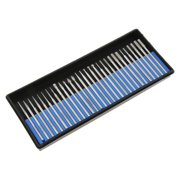 

set of 30 pieces diamond grinding head drill bits rotary tool kit
