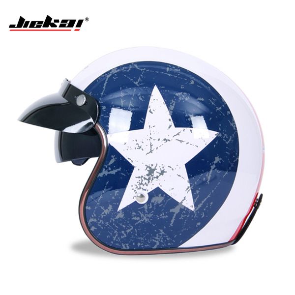 

высокое качество бесплатная доставка jiekai мужчины женщины мотоциклетный шлем урожай ретро мотоциклетные шлемы мото открытое лицо мотоцикле