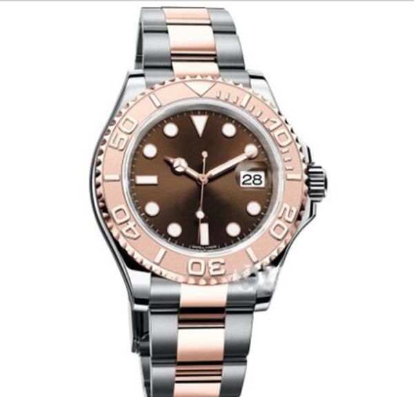 

2019 mens watch yacht master fashion 40mm brown face mens watches 116655 sports men automatic movement wrist watches, Slivery;brown